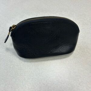 Madewell black leather cosmetic bag. New without tags.